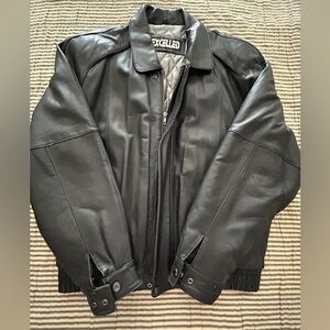 Men’s Black leather jacket with lining